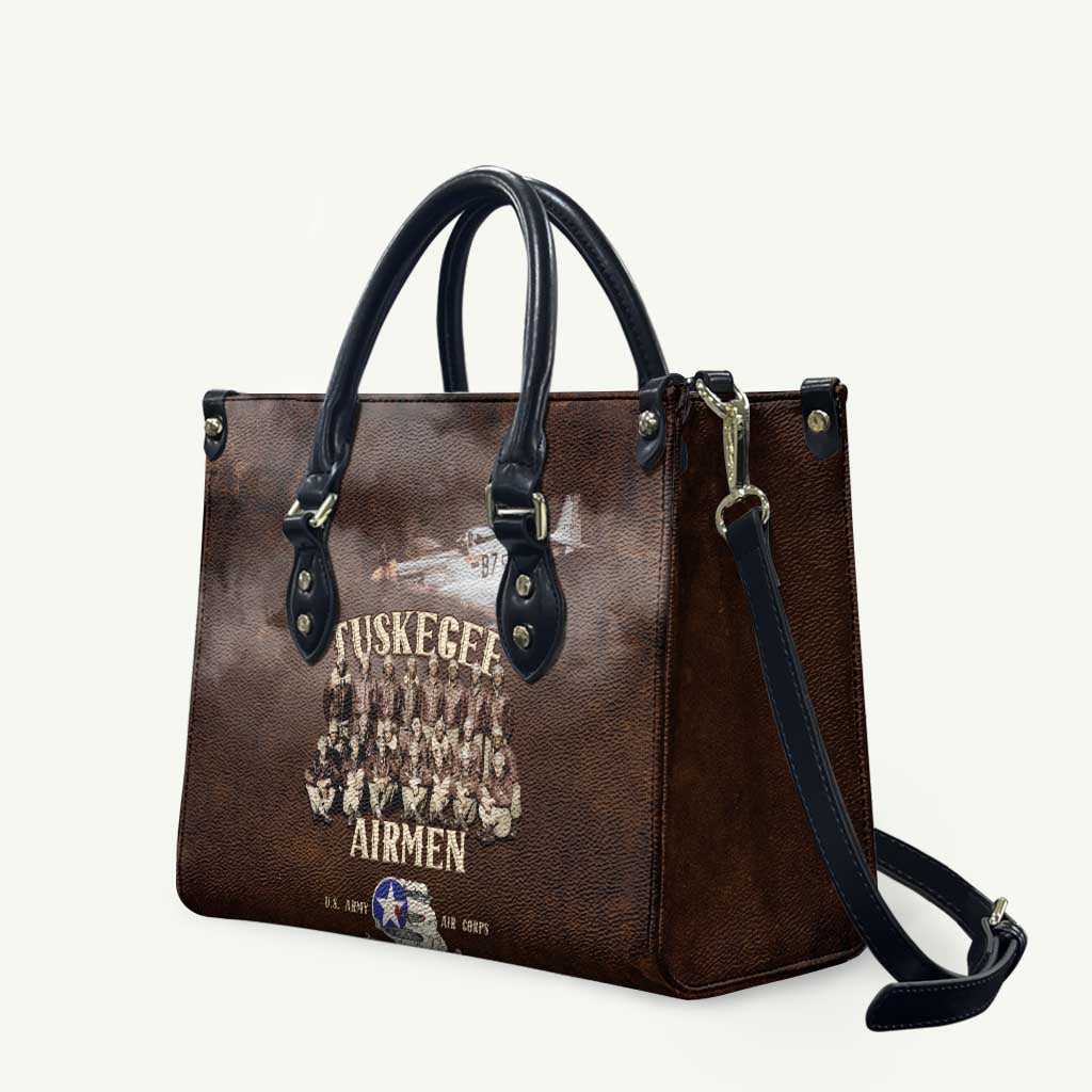 Remembering Tuskegee Airmen Leather Bag Heroes of the 332nd Squadron Retro Style - Wonder Print Shop