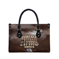 Remembering Tuskegee Airmen Leather Bag Heroes of the 332nd Squadron Retro Style - Wonder Print Shop