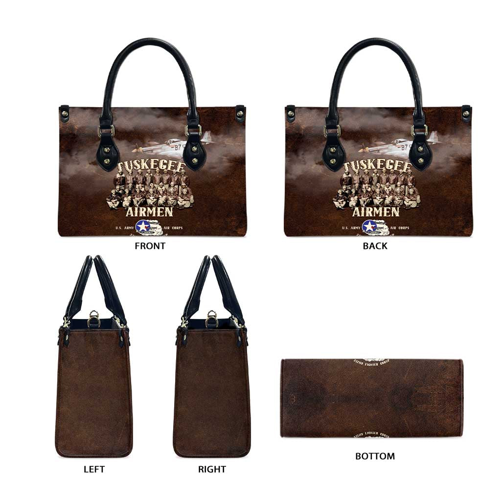 Remembering Tuskegee Airmen Leather Bag Heroes of the 332nd Squadron Retro Style - Wonder Print Shop