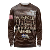 Remembering Tuskegee Airmen Long Sleeve Shirt Heroes of the 332nd Squadron Retro Style - Wonder Print Shop