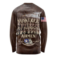 Remembering Tuskegee Airmen Long Sleeve Shirt Heroes of the 332nd Squadron Retro Style - Wonder Print Shop