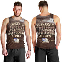 Remembering Tuskegee Airmen Men Tank Top Heroes of the 332nd Squadron Retro Style - Wonder Print Shop