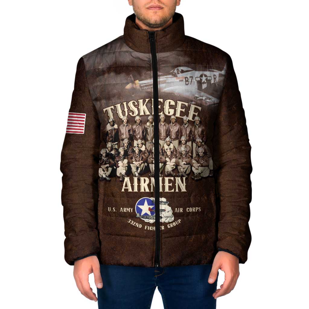 Remembering Tuskegee Airmen Padded Jacket Heroes of the 332nd Squadron Retro Style - Wonder Print Shop