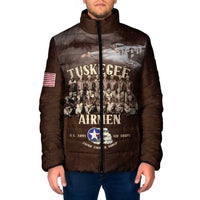 Remembering Tuskegee Airmen Padded Jacket Heroes of the 332nd Squadron Retro Style - Wonder Print Shop