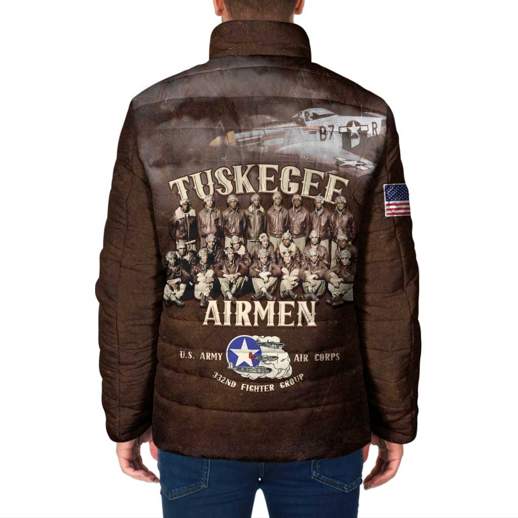 Remembering Tuskegee Airmen Padded Jacket Heroes of the 332nd Squadron Retro Style - Wonder Print Shop
