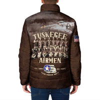 Remembering Tuskegee Airmen Padded Jacket Heroes of the 332nd Squadron Retro Style - Wonder Print Shop