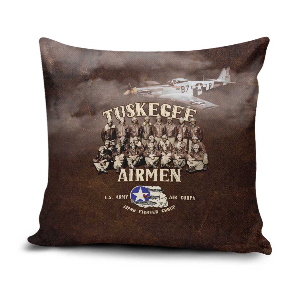 Remembering Tuskegee Airmen Pillow Cover Heroes of the 332nd Squadron Retro Style - Wonder Print Shop