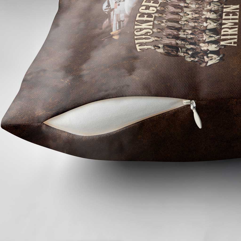 Remembering Tuskegee Airmen Pillow Cover Heroes of the 332nd Squadron Retro Style - Wonder Print Shop