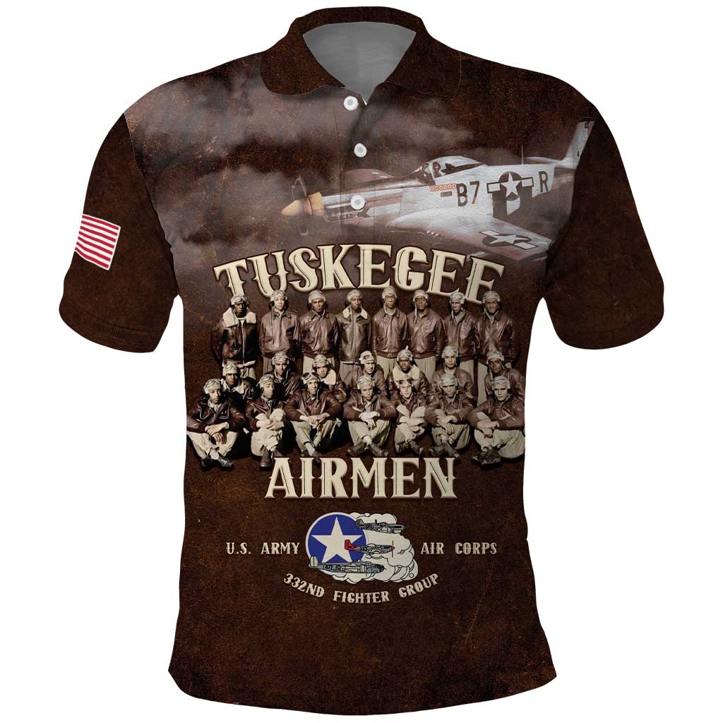 Remembering Tuskegee Airmen Polo Shirt Heroes of the 332nd Squadron Retro Style - Wonder Print Shop
