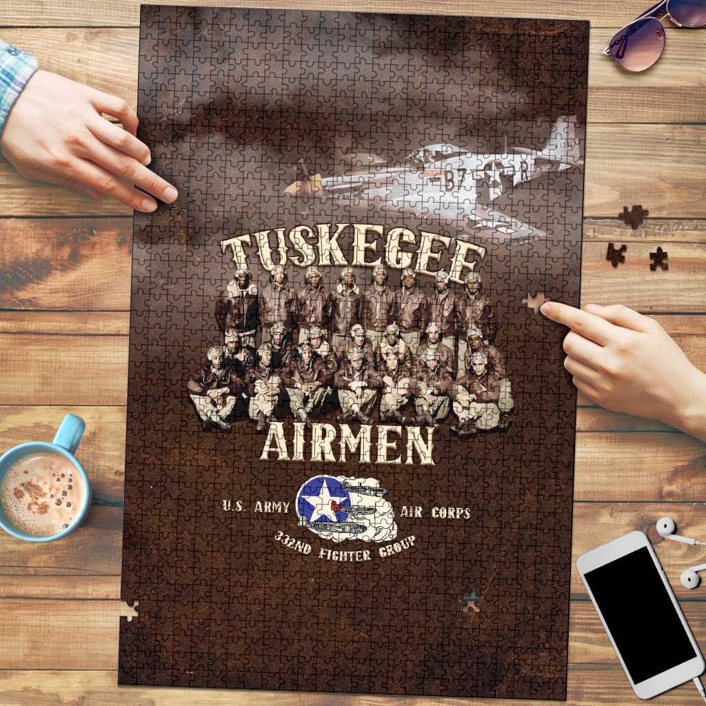 Remembering Tuskegee Airmen Puzzle Heroes of the 332nd Squadron Retro Style - Wonder Print Shop