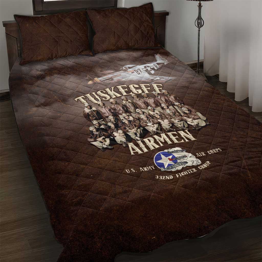 Remembering Tuskegee Airmen Quilt Bed Set Heroes of the 332nd Squadron Retro Style - Wonder Print Shop