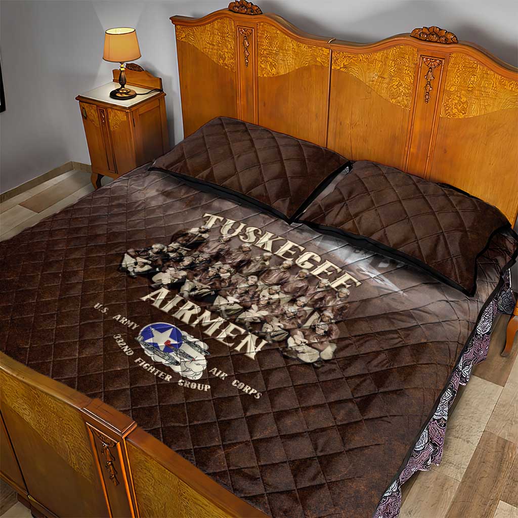 Remembering Tuskegee Airmen Quilt Bed Set Heroes of the 332nd Squadron Retro Style - Wonder Print Shop