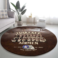 Remembering Tuskegee Airmen Round Carpet Heroes of the 332nd Squadron Retro Style - Wonder Print Shop