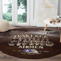 Remembering Tuskegee Airmen Round Carpet Heroes of the 332nd Squadron Retro Style - Wonder Print Shop