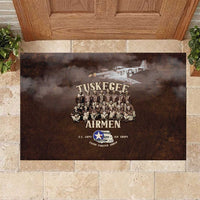 Remembering Tuskegee Airmen Rubber Doormat Heroes of the 332nd Squadron Retro Style - Wonder Print Shop