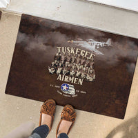 Remembering Tuskegee Airmen Rubber Doormat Heroes of the 332nd Squadron Retro Style - Wonder Print Shop