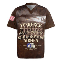 Remembering Tuskegee Airmen Rugby Jersey Heroes of the 332nd Squadron Retro Style - Wonder Print Shop