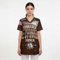 Remembering Tuskegee Airmen Scrub Top Heroes of the 332nd Squadron Retro Style - Wonder Print Shop