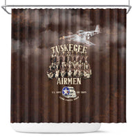 Remembering Tuskegee Airmen Shower Curtain Heroes of the 332nd Squadron Retro Style - Wonder Print Shop