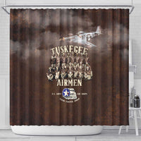 Remembering Tuskegee Airmen Shower Curtain Heroes of the 332nd Squadron Retro Style - Wonder Print Shop