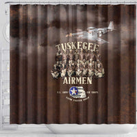 Remembering Tuskegee Airmen Shower Curtain Heroes of the 332nd Squadron Retro Style - Wonder Print Shop