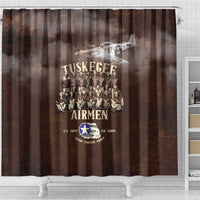 Remembering Tuskegee Airmen Shower Curtain Heroes of the 332nd Squadron Retro Style - Wonder Print Shop
