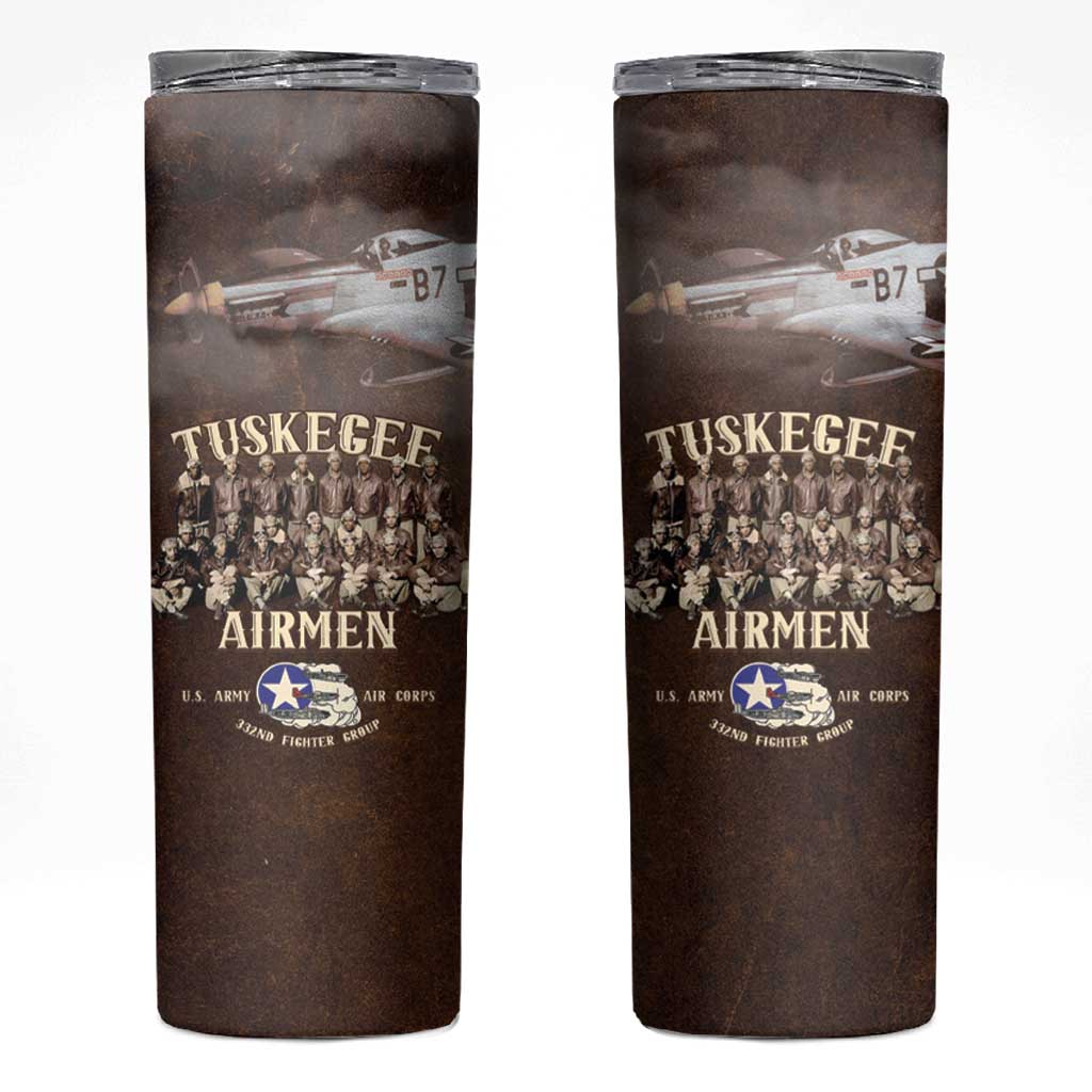 Remembering Tuskegee Airmen Skinny Tumbler Heroes of the 332nd Squadron Retro Style - Wonder Print Shop