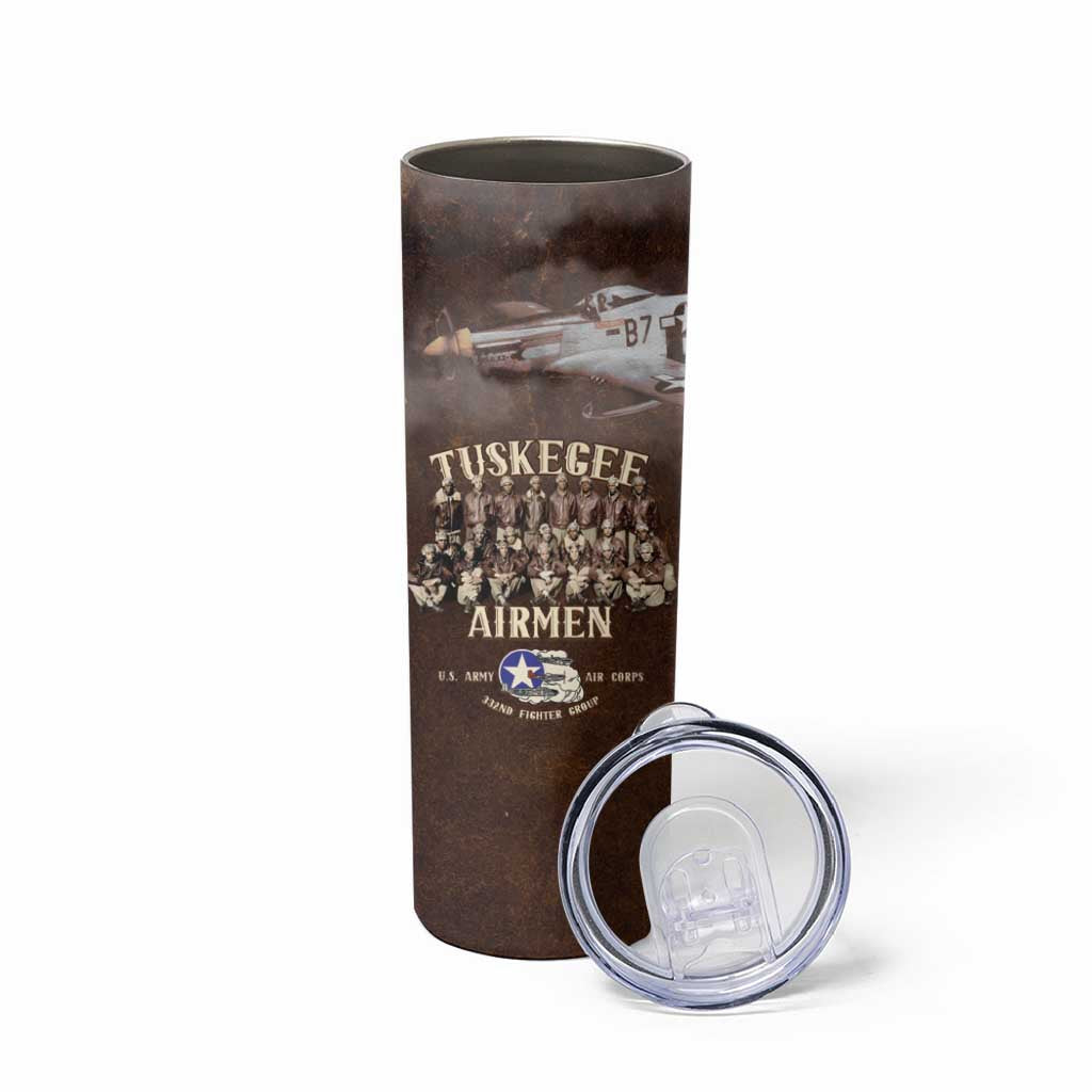 Remembering Tuskegee Airmen Skinny Tumbler Heroes of the 332nd Squadron Retro Style - Wonder Print Shop