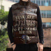 Remembering Tuskegee Airmen Sleeveless Puffer Jacket Heroes of the 332nd Squadron Retro Style - Wonder Print Shop