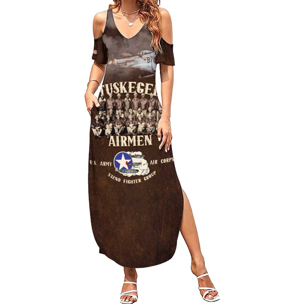 Remembering Tuskegee Airmen Summer Maxi Dress Heroes of the 332nd Squadron Retro Style - Wonder Print Shop
