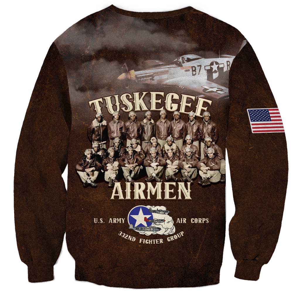 Remembering Tuskegee Airmen Sweatshirt Heroes of the 332nd Squadron Retro Style - Wonder Print Shop