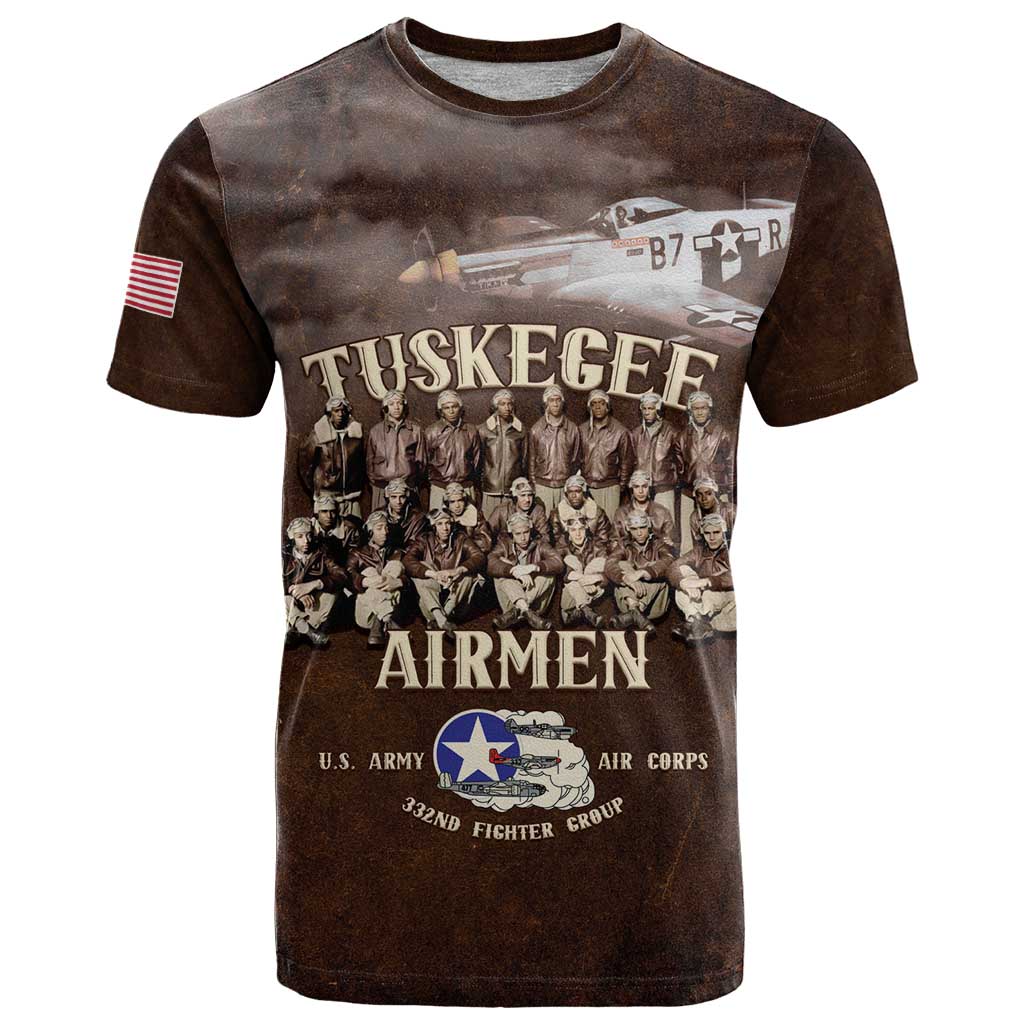 Remembering Tuskegee Airmen T Shirt Heroes of the 332nd Squadron Retro Style - Wonder Print Shop