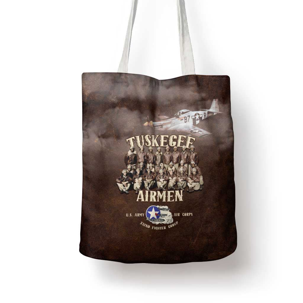 Remembering Tuskegee Airmen Tote Bag Heroes of the 332nd Squadron Retro Style - Wonder Print Shop