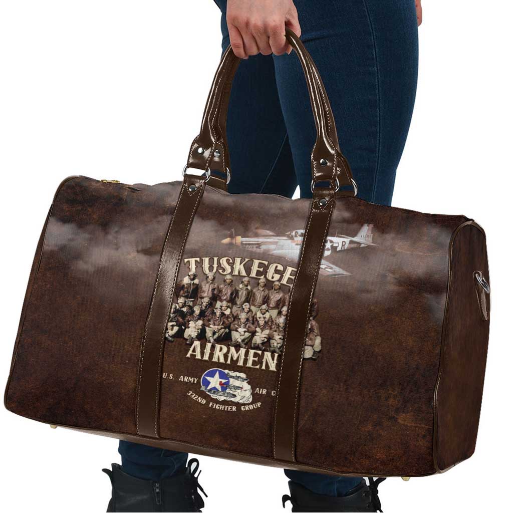 Remembering Tuskegee Airmen Travel Bag Heroes of the 332nd Squadron Retro Style - Wonder Print Shop