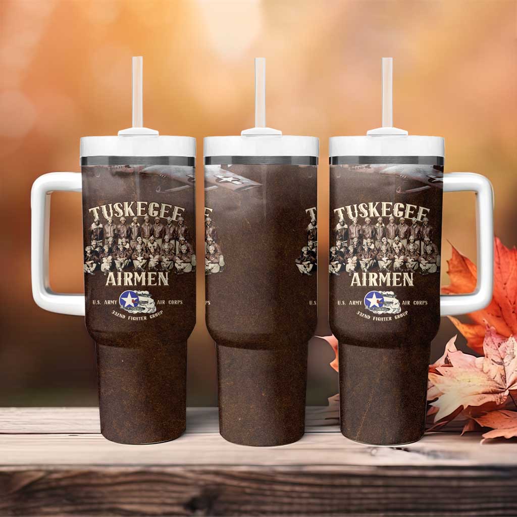 Remembering Tuskegee Airmen Tumbler With Handle Heroes of the 332nd Squadron Retro Style - Wonder Print Shop