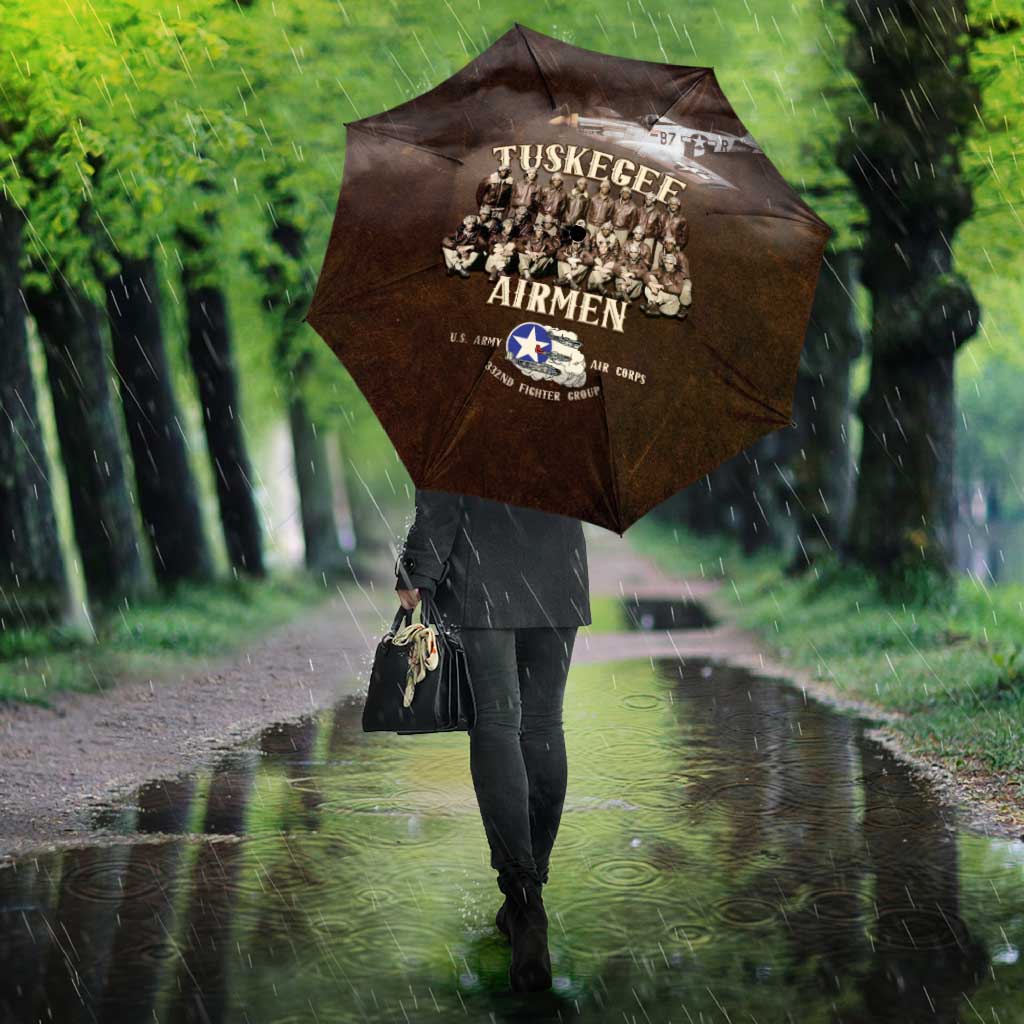 Remembering Tuskegee Airmen Umbrella Heroes of the 332nd Squadron Retro Style - Wonder Print Shop