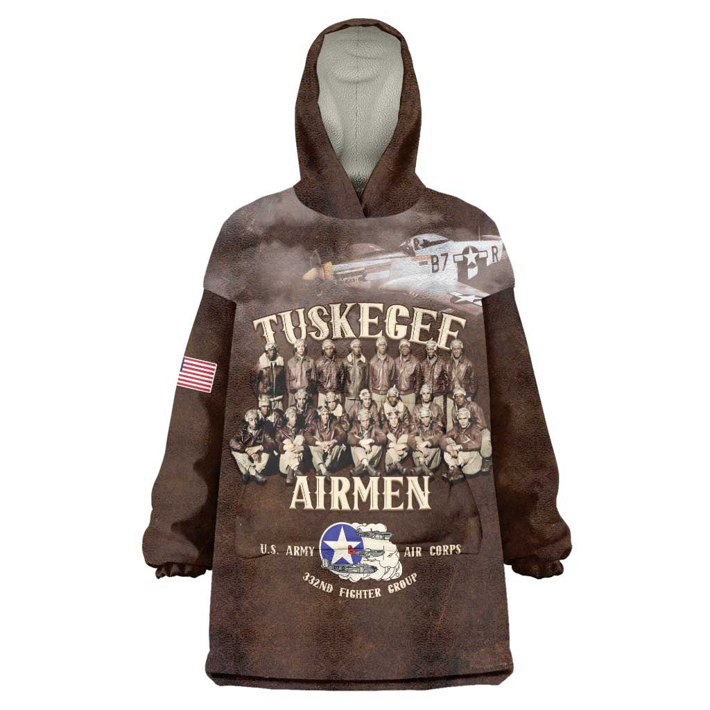 Remembering Tuskegee Airmen Wearable Blanket Hoodie Heroes of the 332nd Squadron Retro Style - Wonder Print Shop