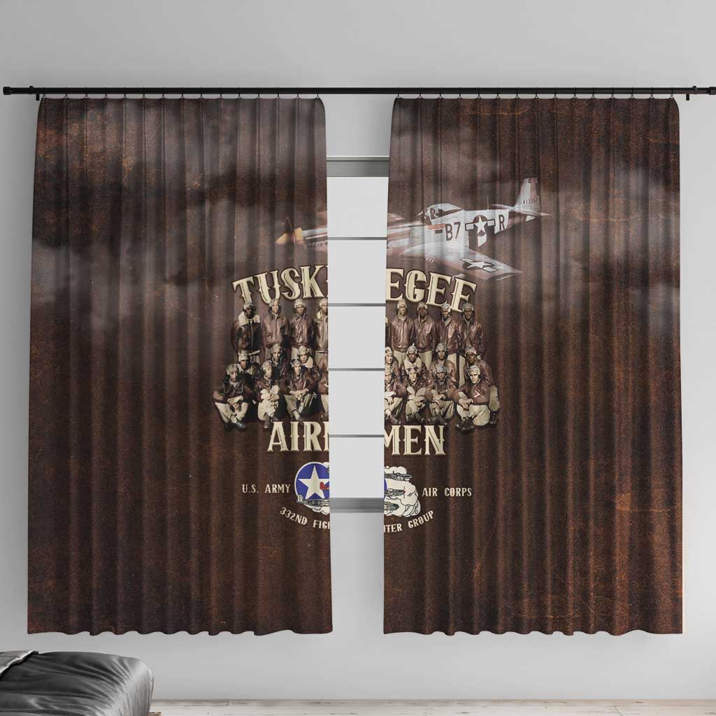 Remembering Tuskegee Airmen Window Curtain Heroes of the 332nd Squadron Retro Style - Wonder Print Shop