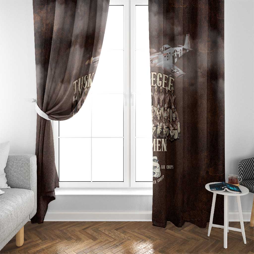 Remembering Tuskegee Airmen Window Curtain Heroes of the 332nd Squadron Retro Style - Wonder Print Shop