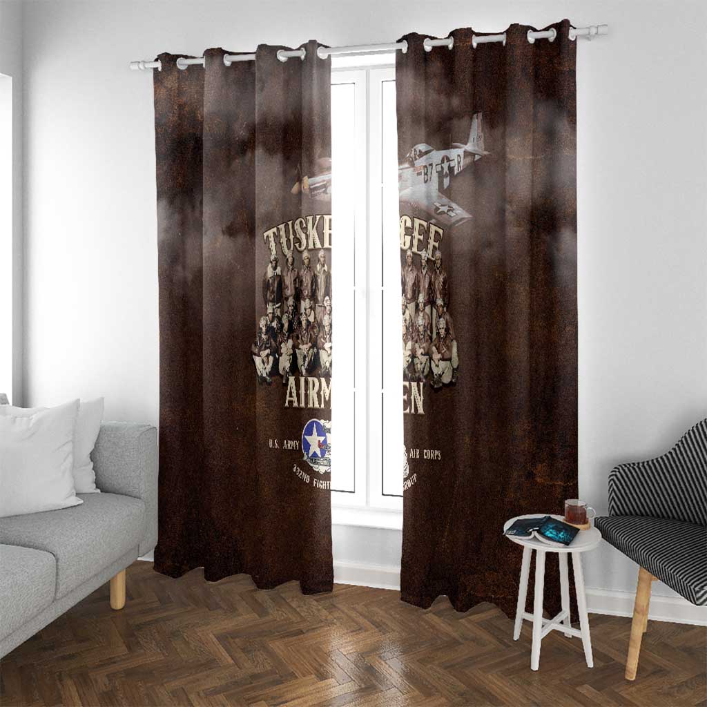 Remembering Tuskegee Airmen Window Curtain Heroes of the 332nd Squadron Retro Style - Wonder Print Shop