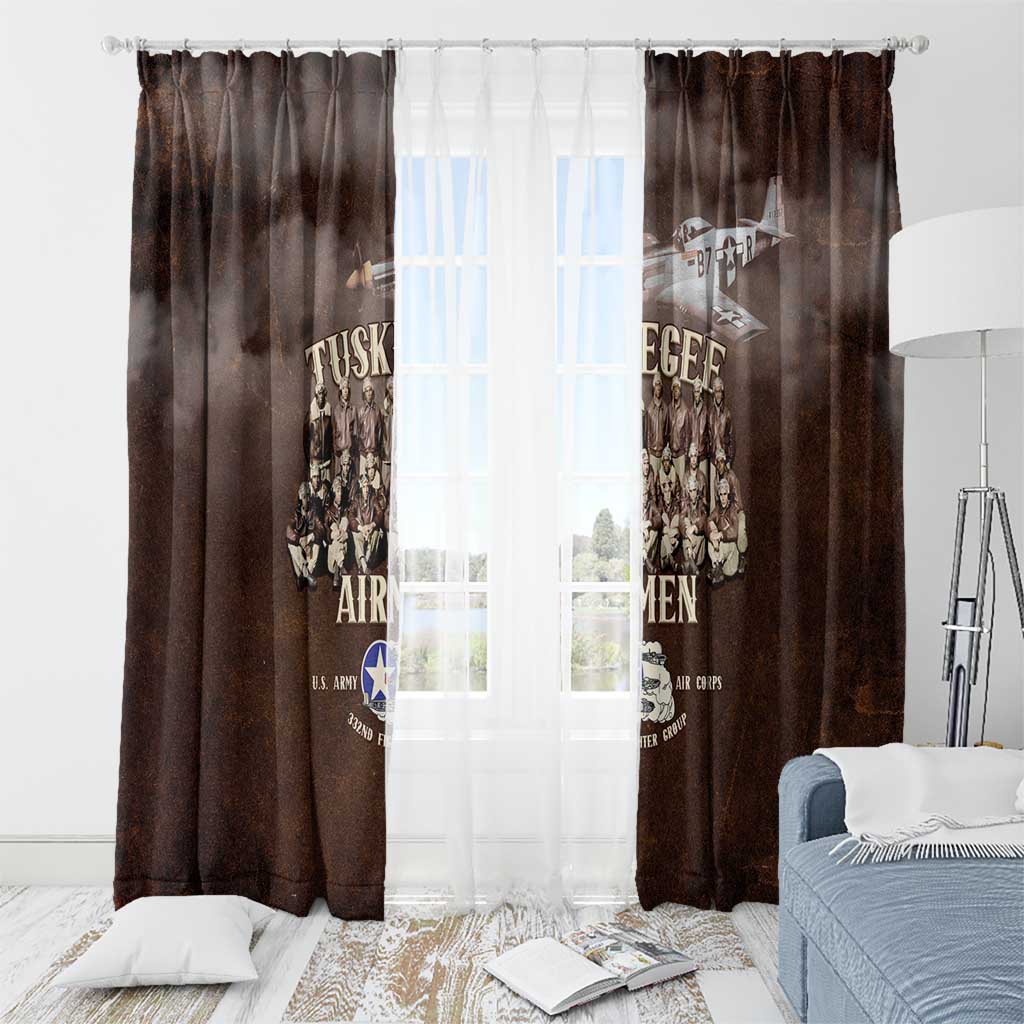 Remembering Tuskegee Airmen Window Curtain Heroes of the 332nd Squadron Retro Style - Wonder Print Shop
