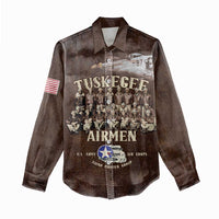Remembering Tuskegee Airmen Women Casual Shirt Heroes of the 332nd Squadron Retro Style - Wonder Print Shop