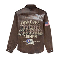 Remembering Tuskegee Airmen Women Casual Shirt Heroes of the 332nd Squadron Retro Style - Wonder Print Shop