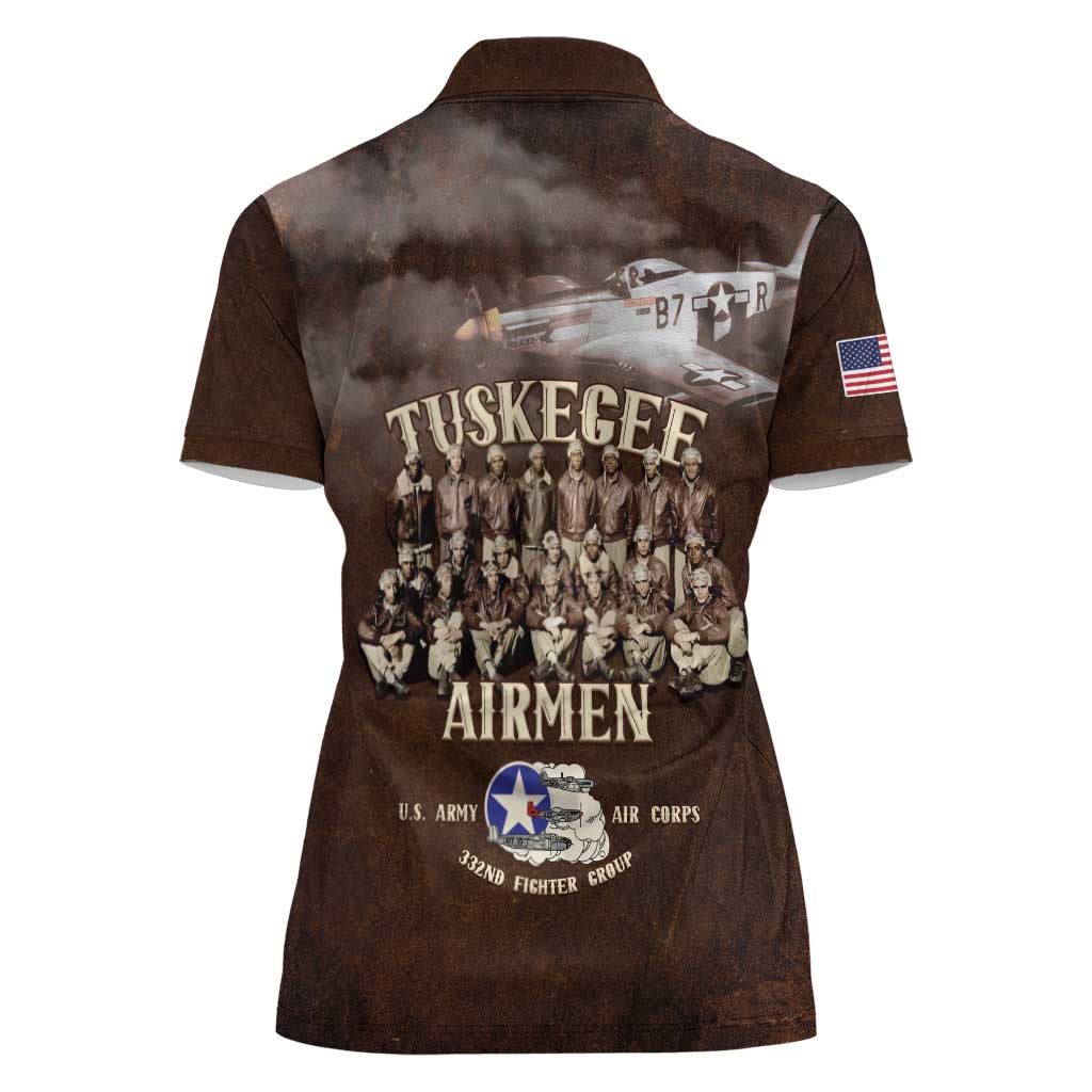 Remembering Tuskegee Airmen Women Polo Shirt Heroes of the 332nd Squadron Retro Style - Wonder Print Shop