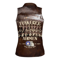 Remembering Tuskegee Airmen Women Sleeveless Polo Shirt Heroes of the 332nd Squadron Retro Style - Wonder Print Shop