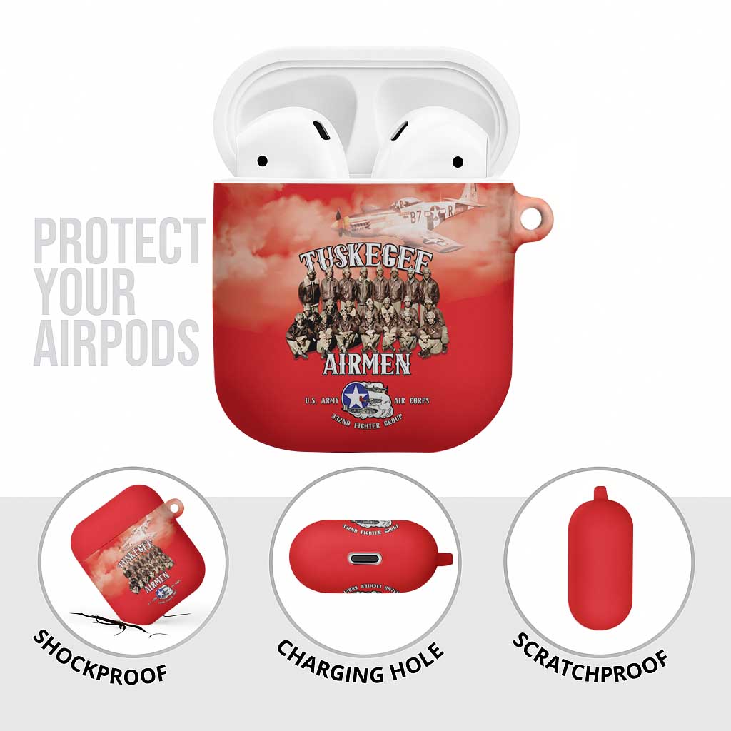 Remembering Tuskegee Airmen AirPods Case Heroes of the 332nd Squadron Red Art - Wonder Print Shop