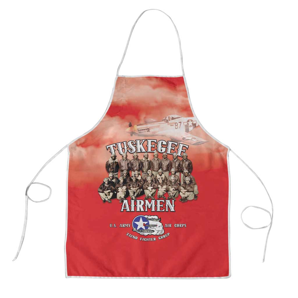 Remembering Tuskegee Airmen Apron Heroes of the 332nd Squadron Red Art - Wonder Print Shop
