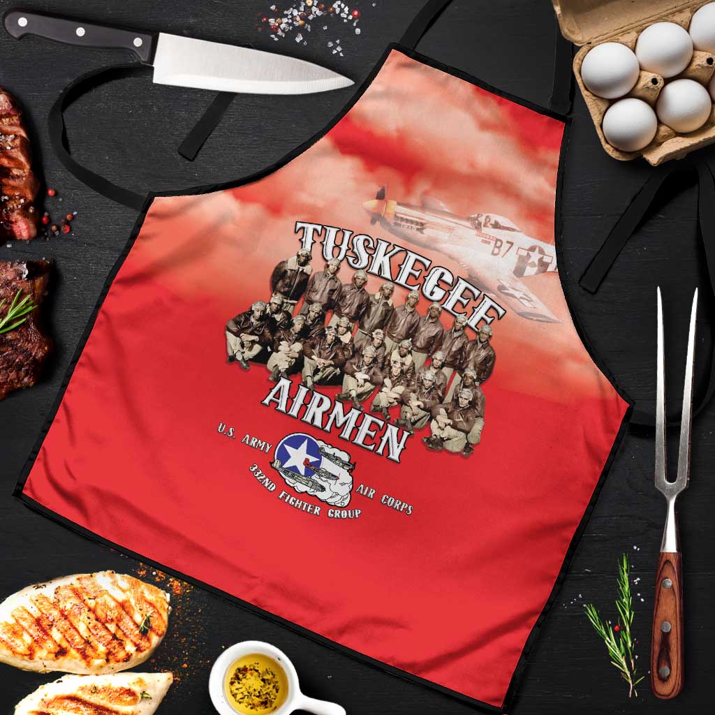 Remembering Tuskegee Airmen Apron Heroes of the 332nd Squadron Red Art - Wonder Print Shop