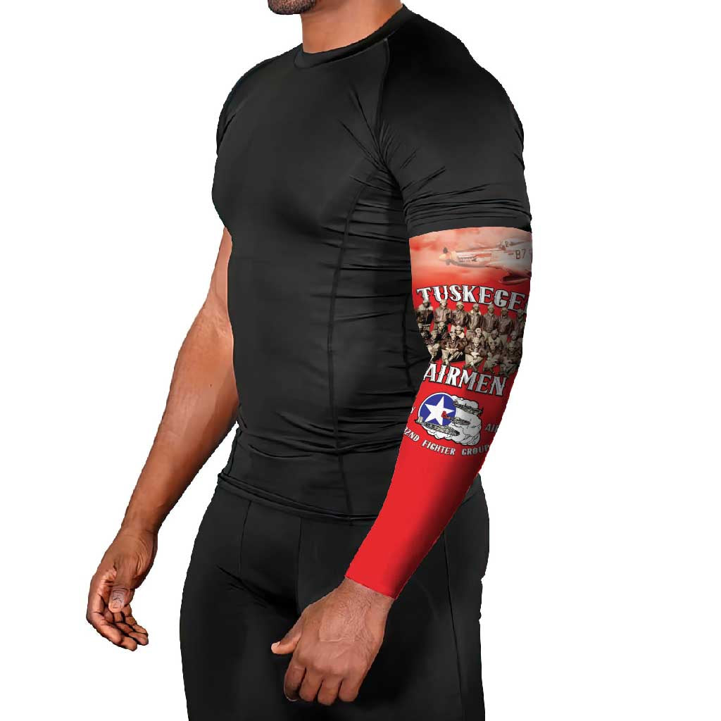 Remembering Tuskegee Airmen Arm Sleeves Heroes of the 332nd Squadron Red Art - Wonder Print Shop