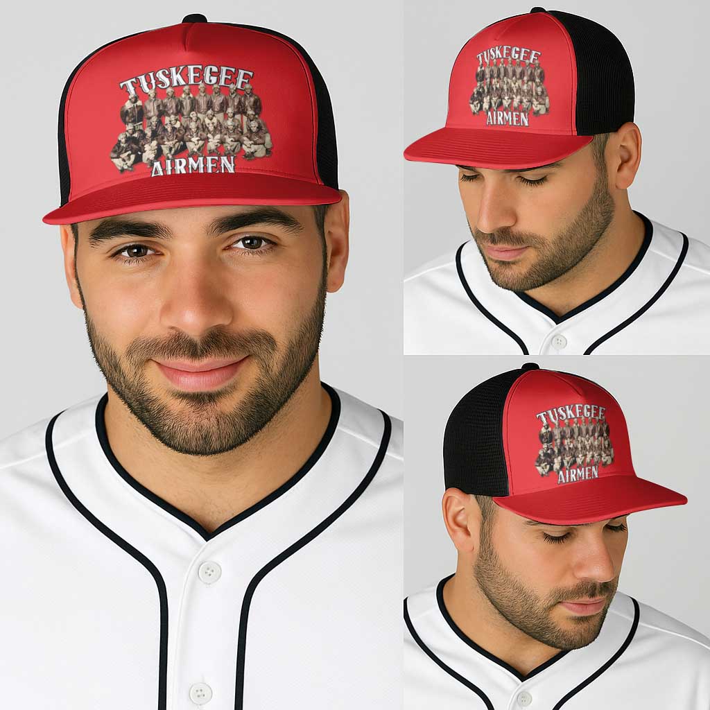 Remembering Tuskegee Airmen Baseball Net Cap Heroes of the 332nd Squadron Red Art - Wonder Print Shop